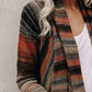 Fringe Long Sleeve Wrap Cardigan Button Fasten
