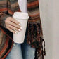 Fringe Long Sleeve Wrap Cardigan Button Fasten