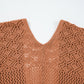 Redwood Burl Mix Pattern Hollow Knit Open Front Cardigan