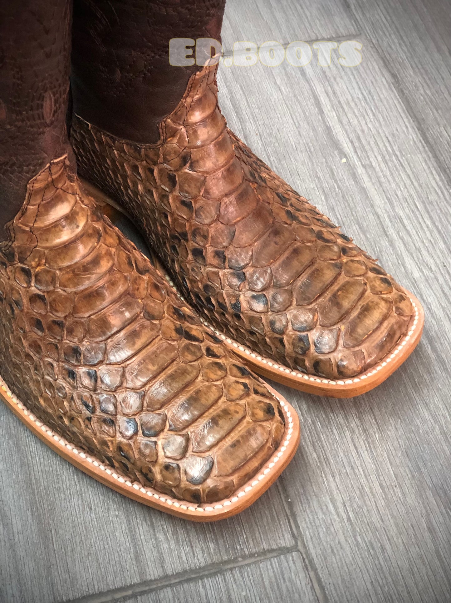 Men’s Brown python boots by ED.boots