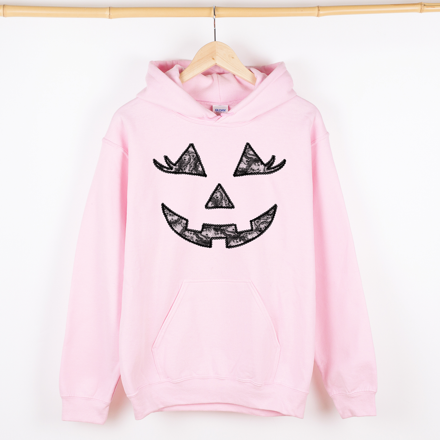 Jack-o-Lantern, Coquette, Faux Lace, Halloween, Graphic Hoodie, Hooded Sweatshirt