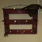 4 Cowboy Hat Rack Horizontal | Cowboy Hat Holder | Rustic Western Hat Display | Handcrafted Wooden Organizer | Space-Saving Home Decor | Made in USA
