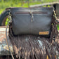 Genuine Western Cowhide Leather Purse and Clutch with white floral painted details a Double B Wild Rags Exclusive