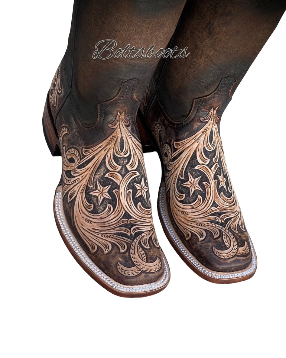 Texas ⭐️ lone star handtooled edition ((Women’s edition ))by Boltsbootsbrand