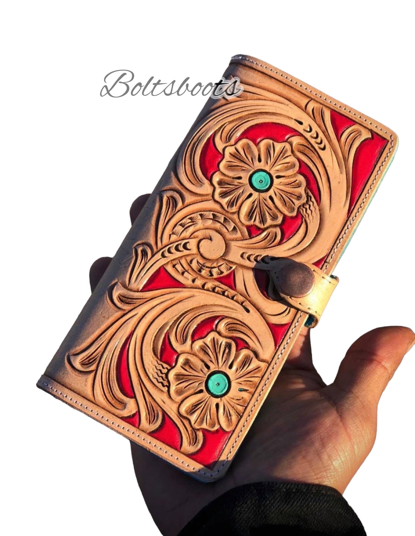 rouge handtooled wallet