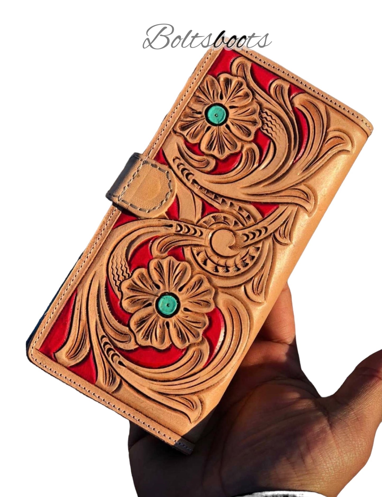 rouge handtooled wallet