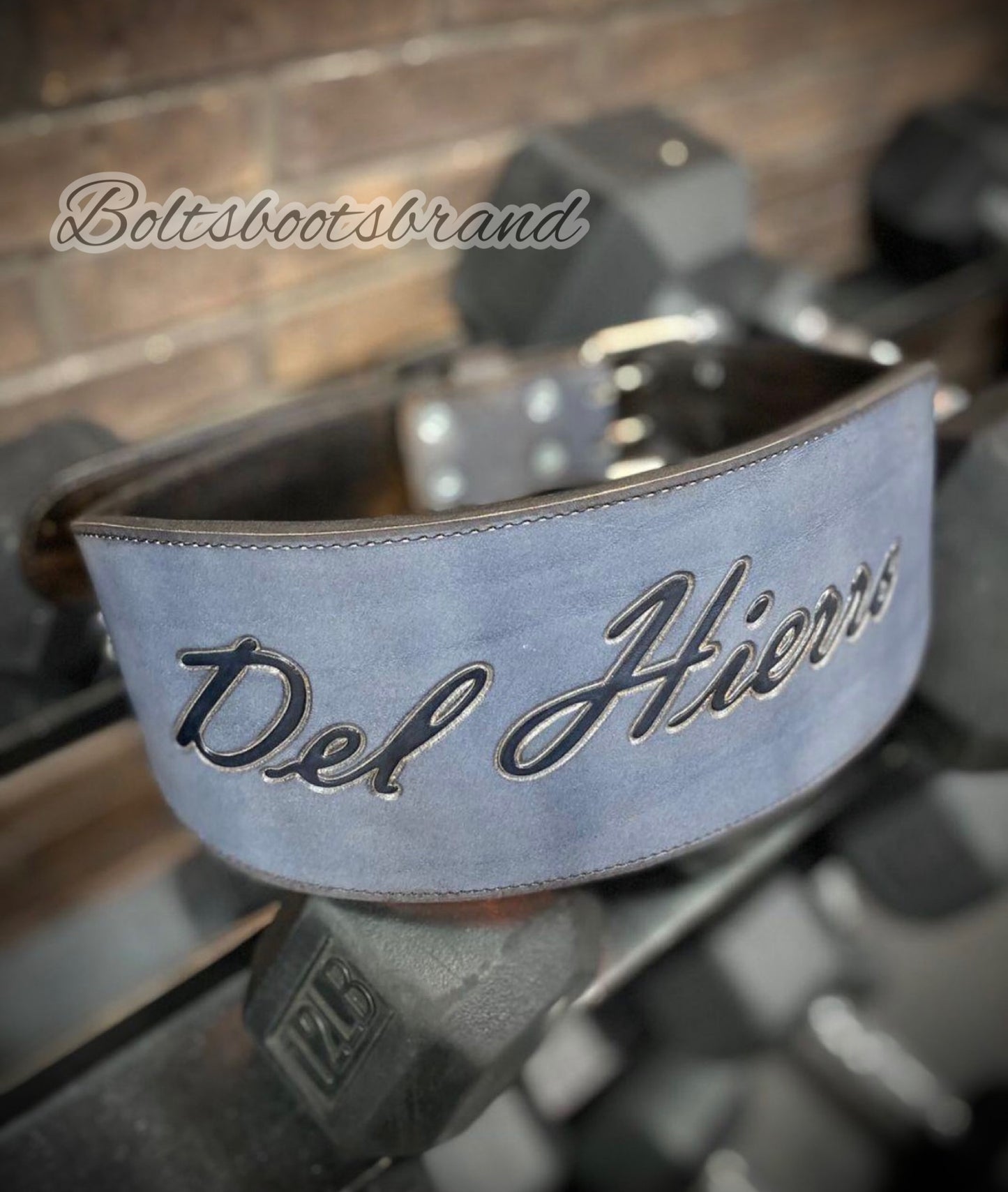 H Smoked handtooled weight belts by Boltsbootsbrand