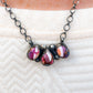 Tia Long Three Stone Pink Dahlia Necklace