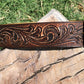 Mid brown scrolls handtooled belt