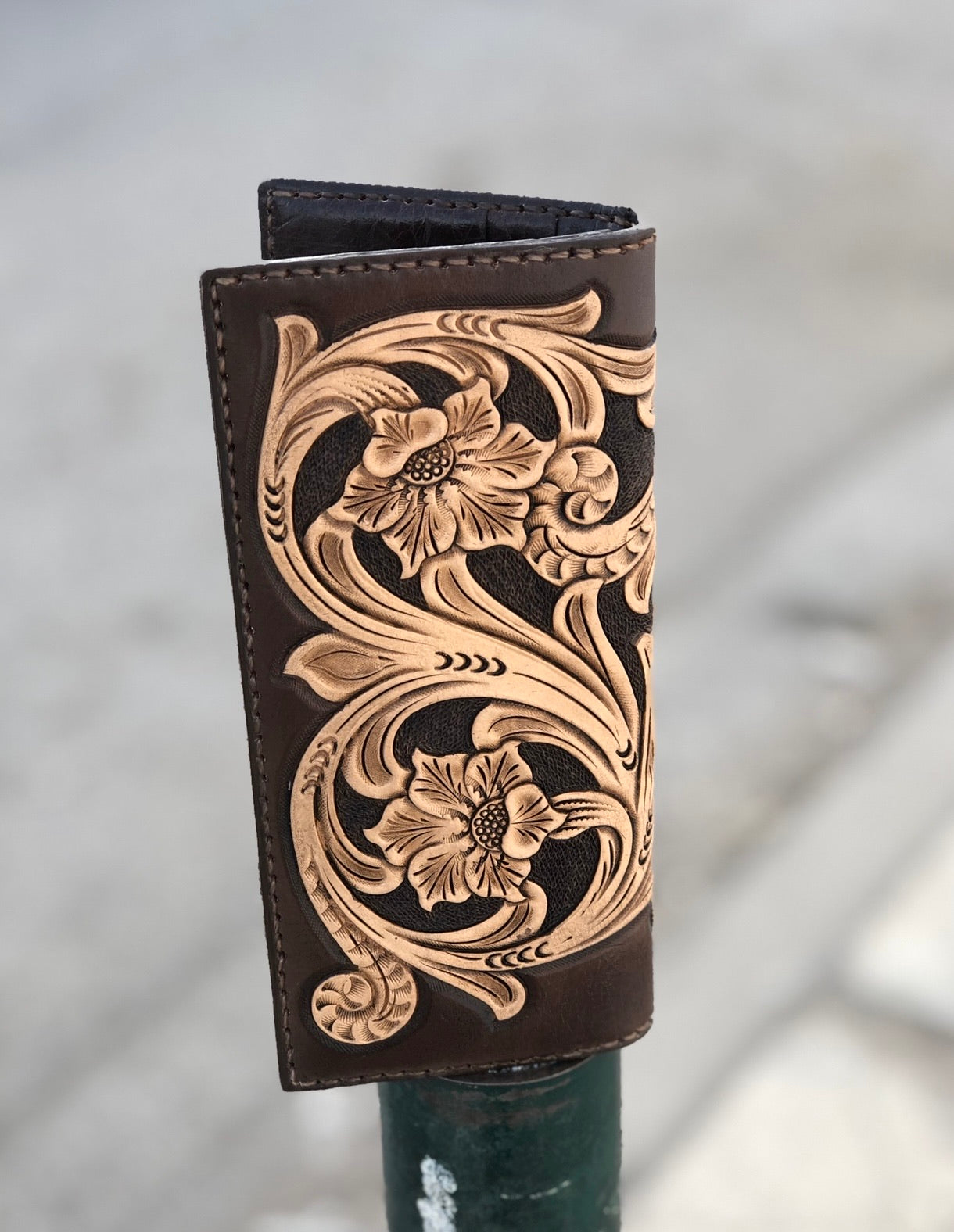 Cadd brown handtooled wallet